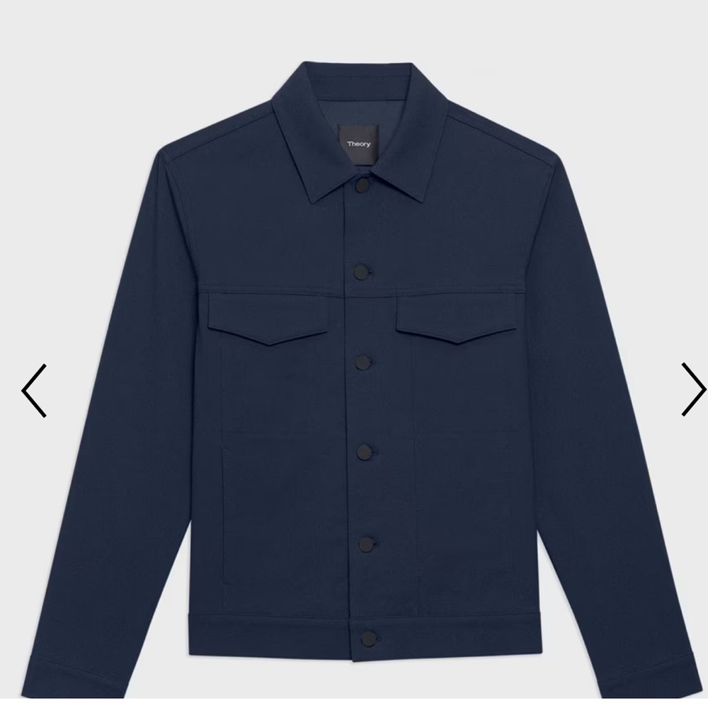 Theory Navy Button-Up Jacket
